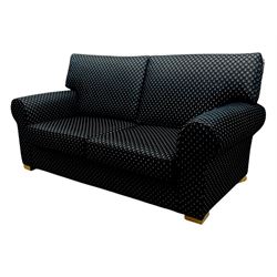 Multi-York - two-seat sofa upholstered in charcoal and silver fabric