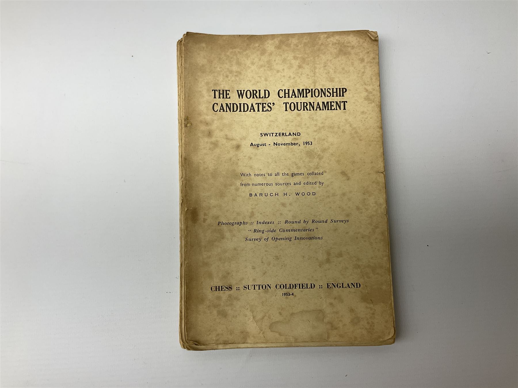 Three bound volumes of 'Chess' magazine 1946-50; fifteen issues of 'The BCCA Magazine' 1949-51; Chess Olympiad books 1970 &1972; and other books and pamphlets of chess interest