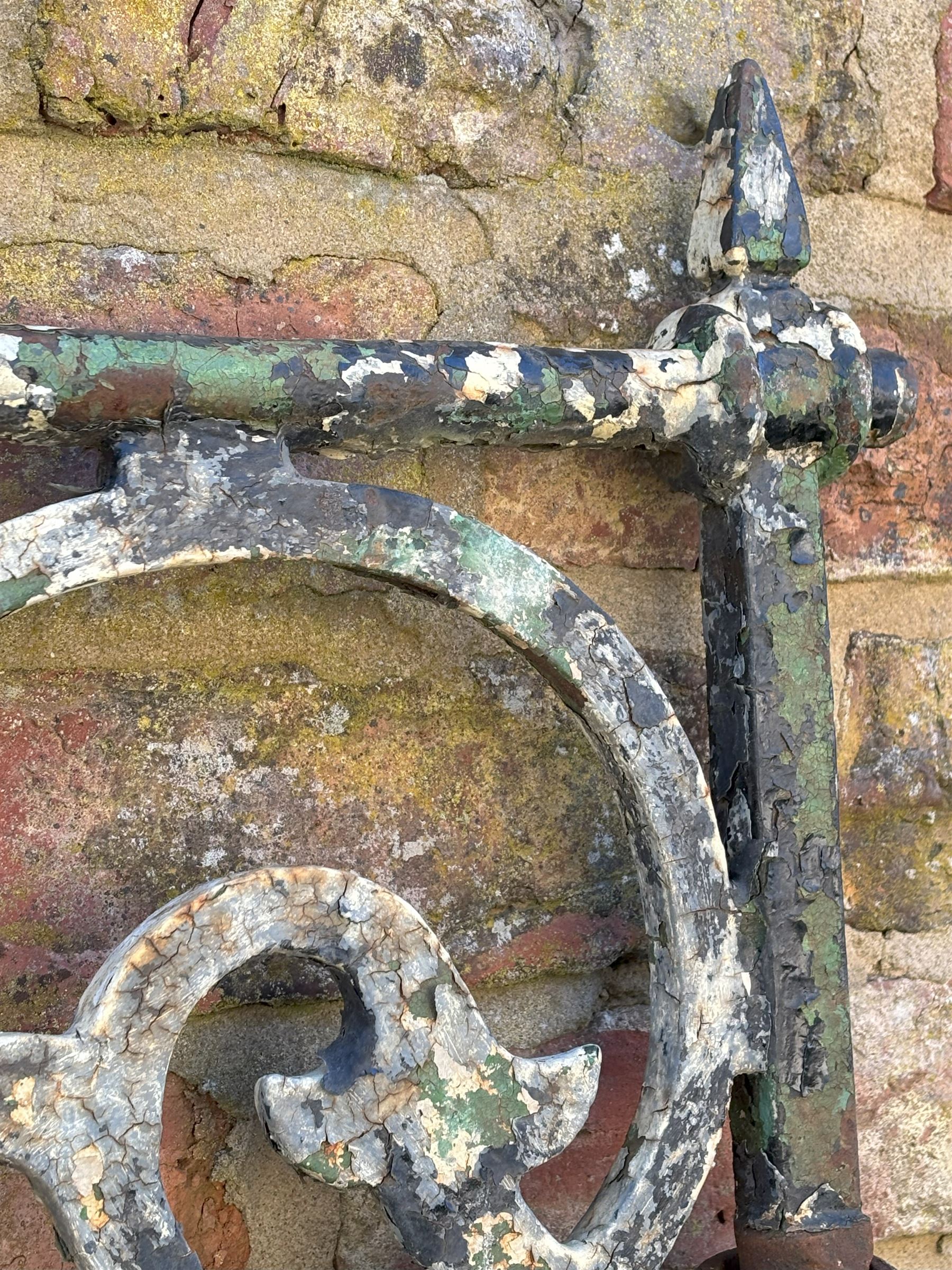 19th century wrought iron pedestrian gate. H109cm, W86cm.  - COLLECTION BY APPOINTMENT FROM: The White House, Thirsk Road, Easingwold, York, YO61 3NF - CALL 01723 507111 TO ARRANGE