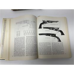 Six books on handguns/pistols comprising David R. Chicoine: Smith & Wesson Six Guns of the Old West.2004; Chris C. Curtis; Systeme Lefaucheux. 2002; Geoffrey Boothroyd: The Handgun. 1970; William Chipchase Dowell: The Webley Story. 1962; Derek Fuller: Muzzle Loading Pistols. 2002; and George Layman: The British Bulldog. 2006; and three other books on Colt and Winchester guns (9)