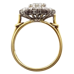 18ct gold diamond flower cluster ring, London 1976, central diamond approx 0.80 carat

[image code: 6mc]