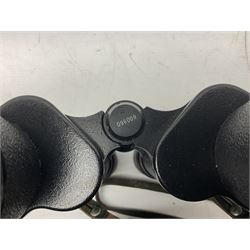 Eleven pairs of binoculars to include Lieberman & Gortz 20x65, Stem (USSR) 7x50, Helios 10x50 Field, Prinz 12x50, Tasco 8x40, Tasco 10x50, etc