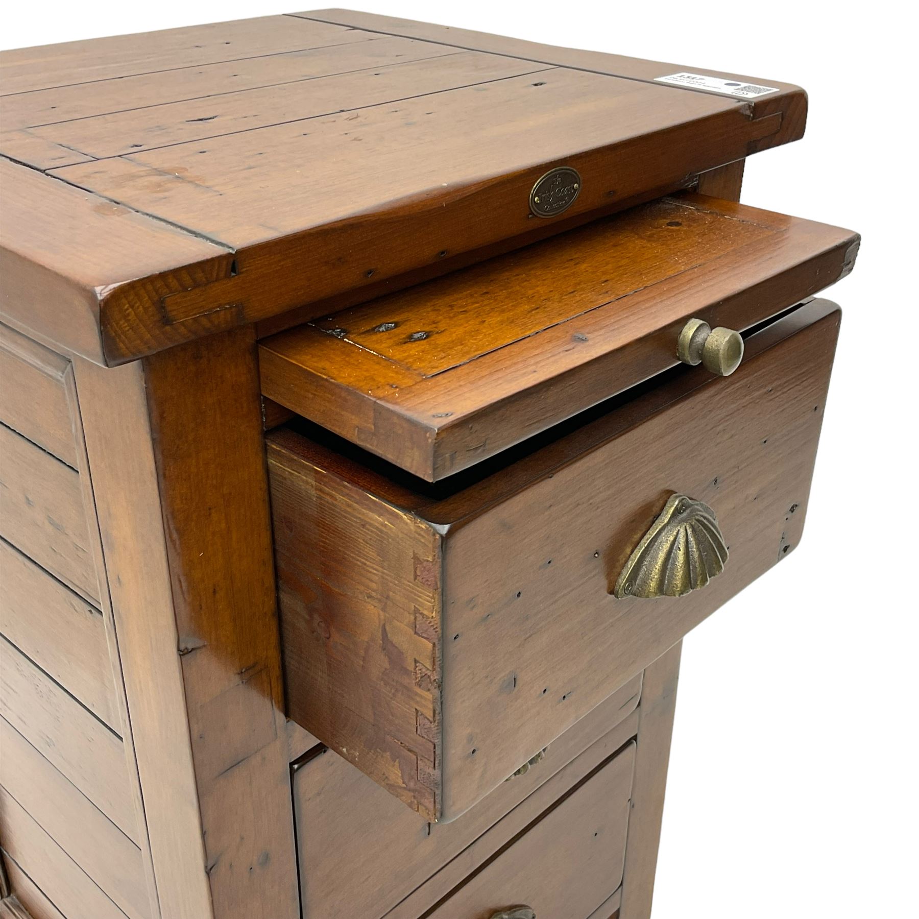 The Irish Coast Collection - hardwood three drawer bedside chest, with brushing slide