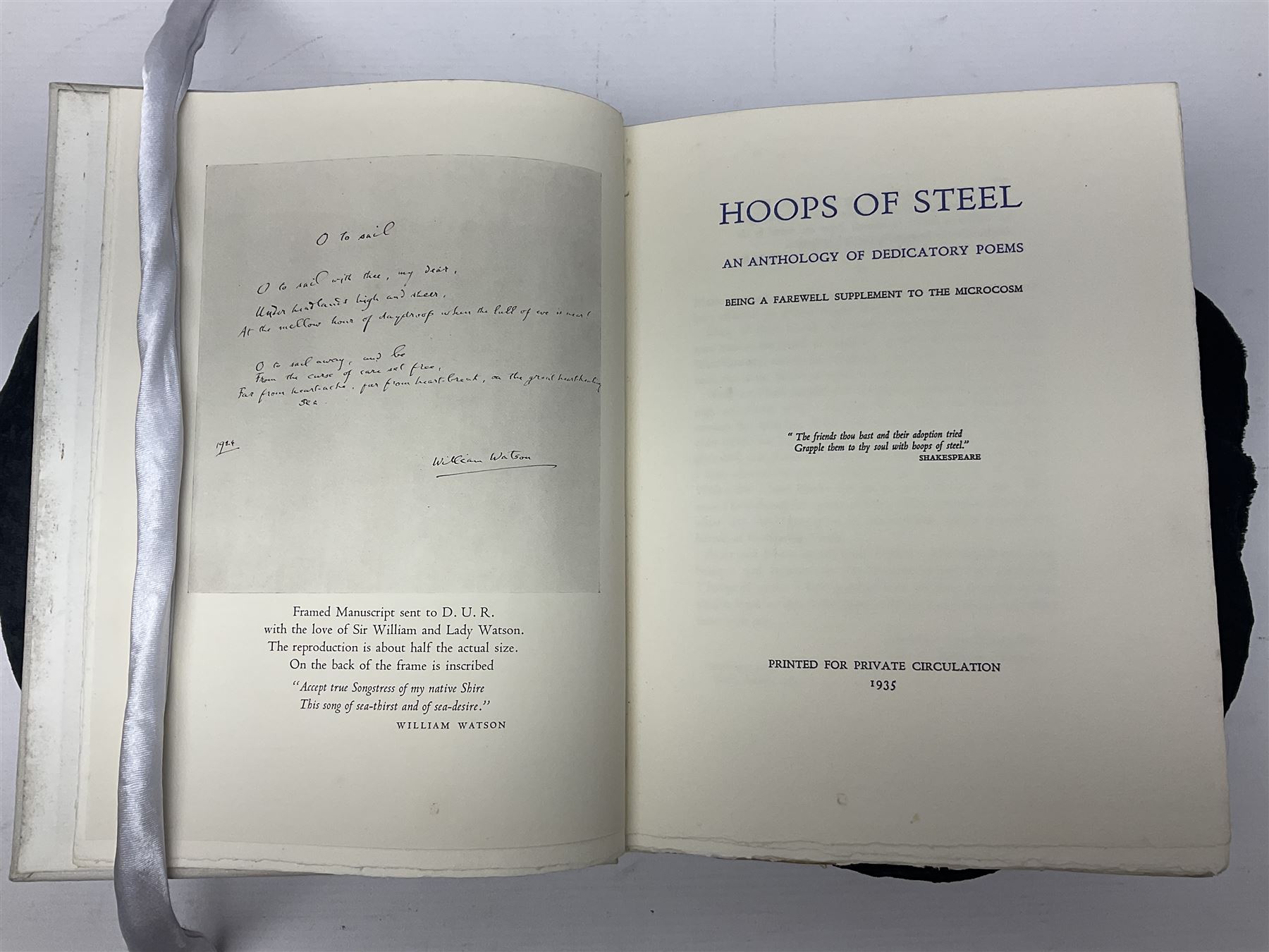 Dorothy Una Ratcliffe; Hoops of Steel, printed for private circulation 1935, signed numbered ltd. edition 40/300
