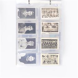 Collection of Edwardian and later Football related trading and cigarette cards, including forty-nine of fifty 1906 Ogden's Football Club Colours, 1922 PALS Footall series, ninety of one hundred 1925 Gallaher Famous Footballers, complete set of forty-four 1926 Ogden's Captains of Association Football Clubs and Colours, complete set of fifty 1927 Players Football Caricatures by MAC,  complete set of fifty 1927 Players Football Caricatures by RIP,  complete set of fifty 1930 Players Association Cup Winners, complete set of 50 1933 Ogdens AFC Nicknames etc, housed in brown cigarette card album