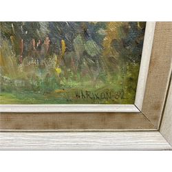 William Augustus Rixon (British 1880-1936): 'Manorbier Castle - Tenby' Wales, oil on board signed and dated '32, titled verso 49cm x 59cm
