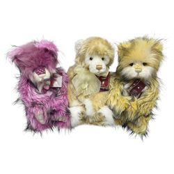 Charlie Bears - limited edition Plumo Collection 'Anke' CB191959A, limited to 3000; 'Cheese Whizz' CB202040C; and 'Cotton Candy' CB202040A; all with labels (3)