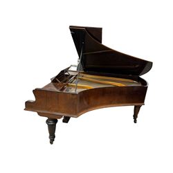 John Broadwood & Sons London - 19th century rosewood grand piano serial  No 47356 (1900-1910) overstrung cast iron frame with 88 notes, 7 octaves, Lyre with sostenuto and una-corda pedals, split-hinged key fall board and fretted music desk, case raised on three taper turned legs with brass castors, original stringing, felt, hammers, dampers and grand roller action.

This item has been registered for sale under Section 10 of the APHA Ivory Act