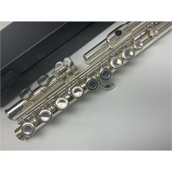 Buffet Crampon Model BC6010 silver plated three-piece flute, serial no.767918; in fitted case with cleaning rod