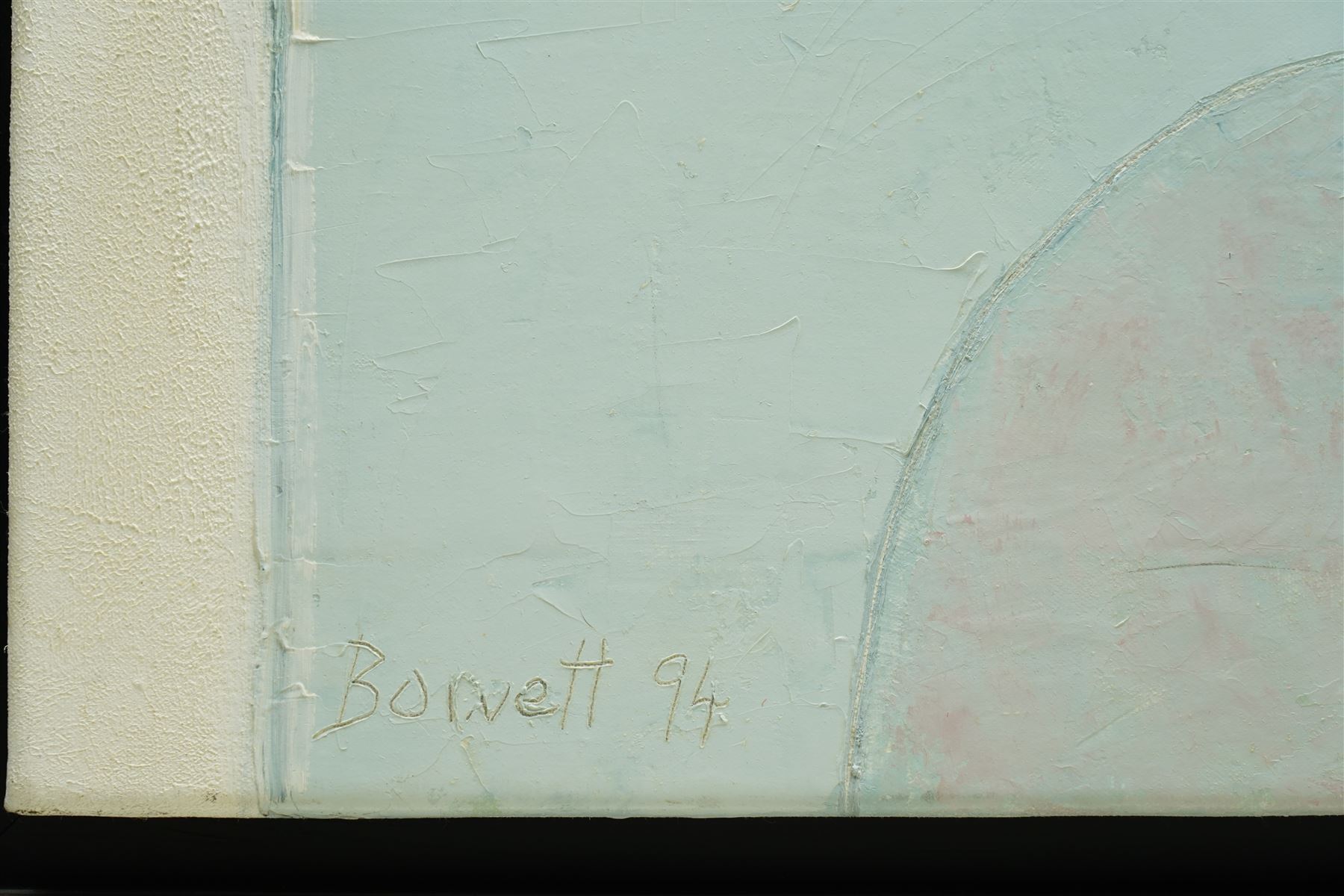 Druie Bowett (British 1924-1998): 'Set Apart', oil on canvas signed and dated '94, titled verso 92cm x 40cm
Provenance: consigned by the artist's son