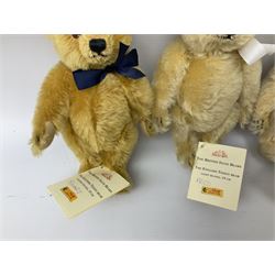 Steiff - set of four 'British Isles' teddy bears, English EAN 661105, Scottish EAN 661112, Welsh EAN 661136 and Irish EAN 661143, each with national flower embroidered to one foot and card tag; H20cm; unboxed (4)