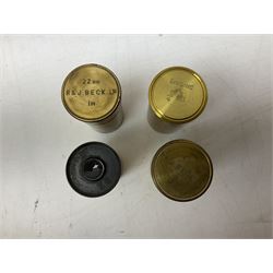  Brass field microscope, together with a cased microscope and twenty five microscope slides