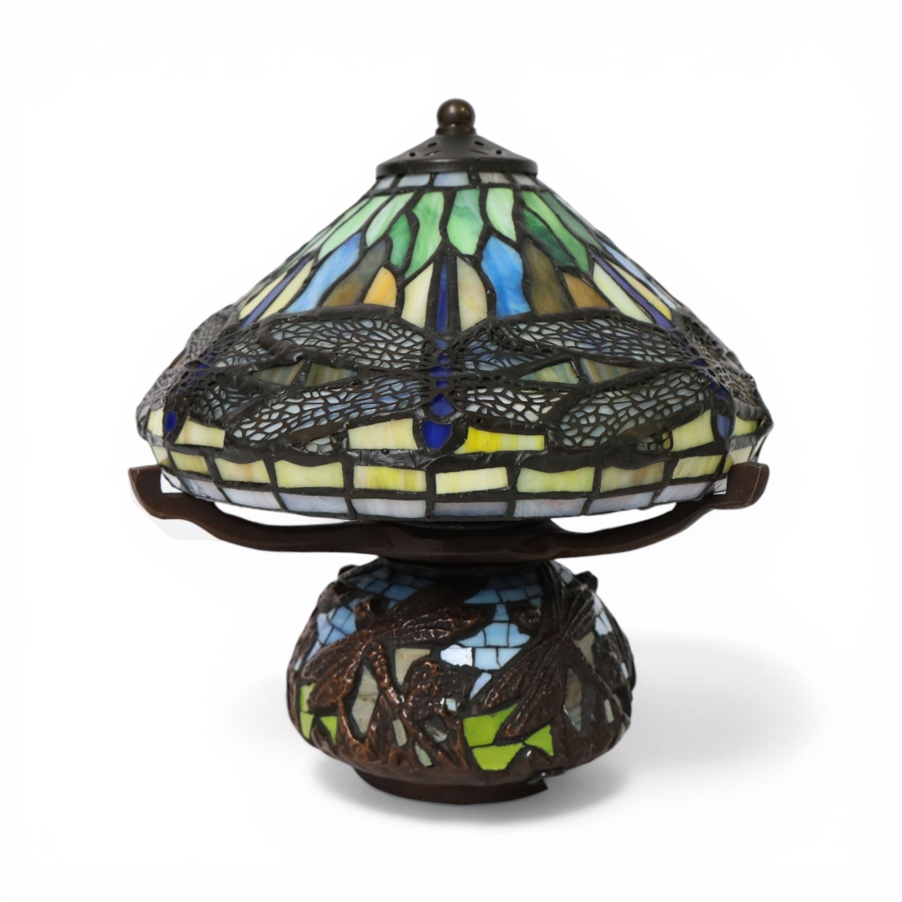 Tiffany style dragonfly table lamp, H24cm