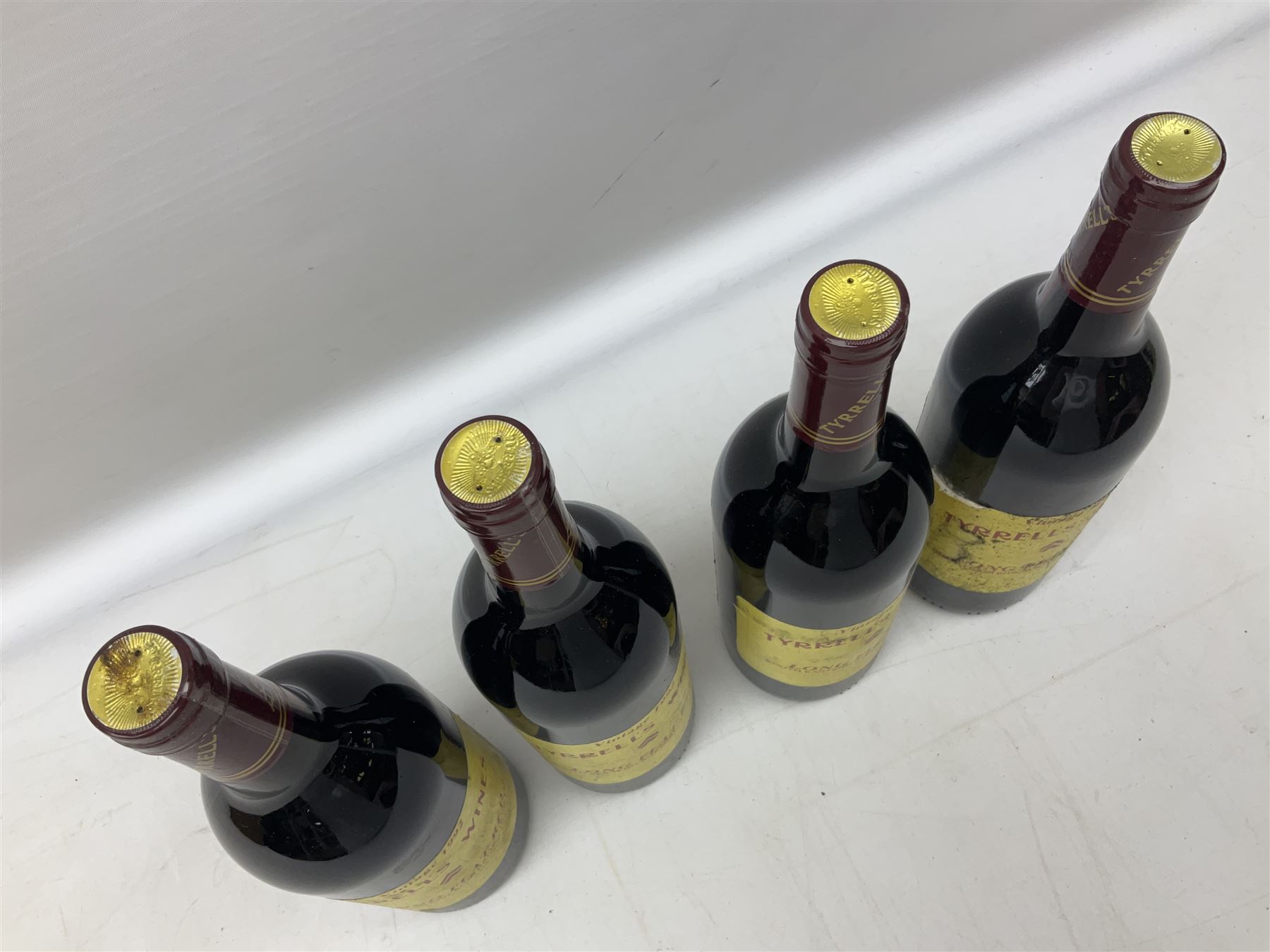 Mixed red wines comprising Tyrrell's Vintage 1992 Long Flat Red, 750ml, 12.5% vol, four bottles, Goundrey Mount Barker 1992 Cabernet Merlot, 750ml, 12% vol, four bottles, and four Tyrrell's Old Winery pinot noir, 13% vol (12)