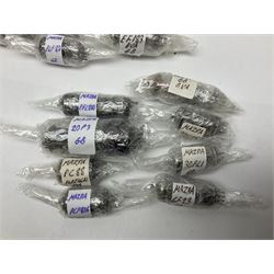 Collection of Mazda thermionic radio valves/vacuum tubes, including EH90, U26, PCF84, U26 approximately 55