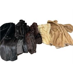 Four fur coats including two mink