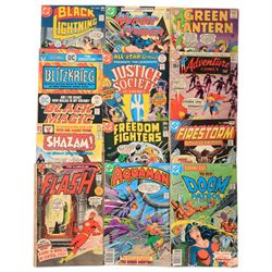 Collection of Bronze Age and later DC comic books, titles including  TOR, The Shadow, Firestorm, Aquaman, Kung Fu Fighter, Plastic Man, Jonah Hex, Freedom Fighters, Shazam, Black Lightning, Wonder Woman, The Flash, Luke Cage Power Man, etc