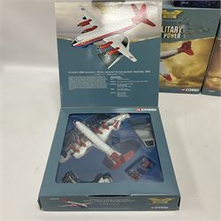 Corgi - Aviation Archive, five ‘Military Air Power’ 1:144 scale models comprising first issue 47509 Lockheed C-121A Constellation Mats; limited edition 48604 Bristol Britannia 253/CMK1 XM-496 Royal Air Force Transport Command limited edition no.1863/2700; two limited edition Thunder in the Skies models AA30005 Douglas C-47 Dakota no.1093/1900, and AA30507 Vickers V.838 Viscount no.1366/1500; limited edition AA30006 Modern Era Douglas C-47A Dakota - USAF 20th Tactical Fighter Wing no.639/1400; all boxed 