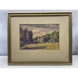 Frederick (Fred) Lawson (British 1888-1968): St Oswald's Priory - Castle Bolton, watercolour signed 18cm x 27cm