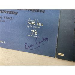 Dambusters 617 Squadron memorabilia - three signed photographs of Lancaster aircraft in flight, group photograph, copy of Vickers-Armstongs letter and drawing from Barnes Wallis, The History of 617 Squadron by Sqn. Ldr. S.J. Hillier, facsimile sets of signatures, FDCs, sheet music, Richard Todd signed photograph and greeting card, etc