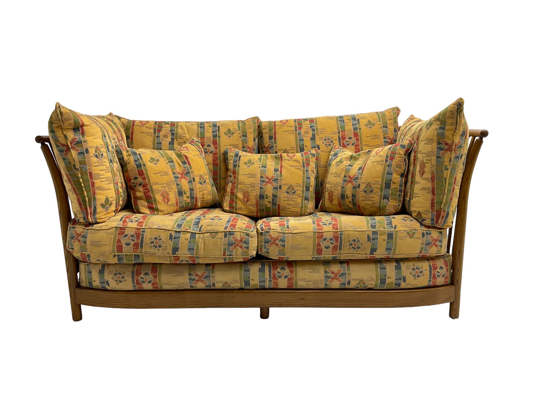 Ercol 'Renaissance' two seat sofa, loose cushions upholstered in