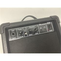 Aria Les Paul style electric guitar, no.037704CH L102cm; with amplifier, soft carrying case and stand; together with various guitar songbooks etc