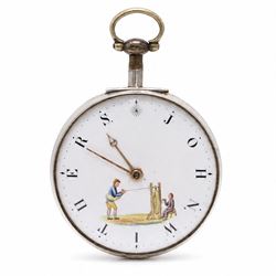 George III silver pair cased verge fusee pocket watch by W.C. Tooke, Lynn, No. 23960, pier...