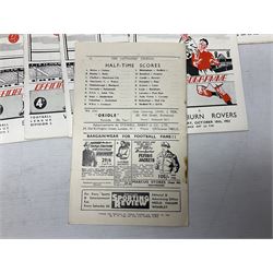 Fulham F.C. programmes - twenty-seven home matches 1949/50 - 1957/58; and two photocopies of memorabilia items