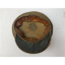 WW1 British Army stiff trench cap with Tank Corps cap badge