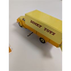 Dinky Toys Bedford Pallet Jekta Van no 930, two tone yellow body with red 'Dinky Toys' lettering, in original box with two orange pallets and instructions