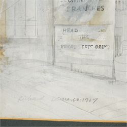 Richard Demarco (Scottish 1930-): The Barracks - Edinburgh Castle, pencil watercolour and ink signed titled and dated 1967, 37cm x 28cm