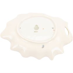 Royal Worcester blush ivory leaf moulded vase, leaf shape dish and a Royal China Works Worcester watering can, vase H21cm