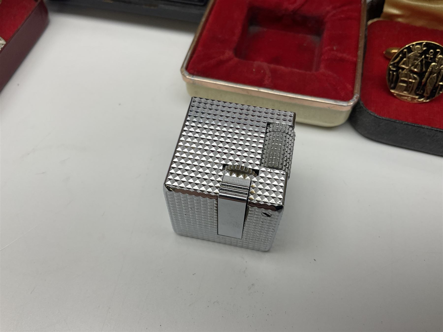 Silver jewellery including St Johns Ambulance medal, tiger's eye necklace, identity bracelet, etc, together with Festival of Britain powder compact, Ippag dice lighter, Win International lighter, Victorian and later costume jewellery and wristwatches