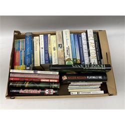 Collection of books to include hardback and paperback examples, including Cricket related examples, fiction books, craft books, children's encyclopaedia Britannica etc