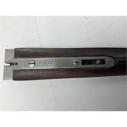 W.W. Greener 12-bore side-by-side double barrel non-ejector shotgun, with 76cm barrels, side safety, engraved lock, figured walnut stock with chequered grip and fore-end, no.33408, 120.5cm overall; in fitted canvas covered case with tools and accessories including .22 12-bore dog training device. SHOTGUN CERTIFICATE REQUIRED.
