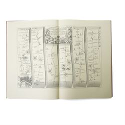 John Ogilby (British 1600-1676): 'Ogilby’s Road Maps of England and Wales 1675', modern facsimile edition of Britannia pub. by Osprey Publications Ltd., Reading, 1971, printed in the Netherlands by Miedema & Co., large folio red cloth gilt containing full reproductions of Ogilby’s strip road maps and title pages