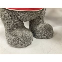 Scooter 2000 plastic battery operated remote control waiter robot with tray and remote control unit; together with a large 'Me To You' floor standing teddy bear (2)