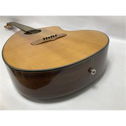 Brazilian Giannini Craviola six string acoustic guitar, with Fishman Premium Blend onboard pickup, in fitted hard case 