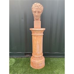 Bust on pedestal, plaster, female portrait  - THIS LOT IS TO BE COLLECTED BY APPOINTMENT FROM DUGGLEBY STORAGE, GREAT HILL, EASTFIELD, SCARBOROUGH, YO11 3TX