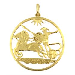 Gold Roman chariot pendant, tested 17.5ct, approx. 7.05gm
