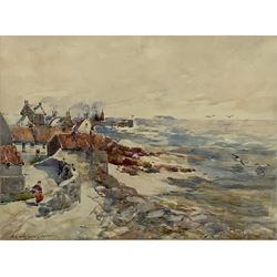AR Watson (Scottish exh.1923): East Coast Scottish Fishing Villages, pair watercolours signed 33cm x 44cm (2)