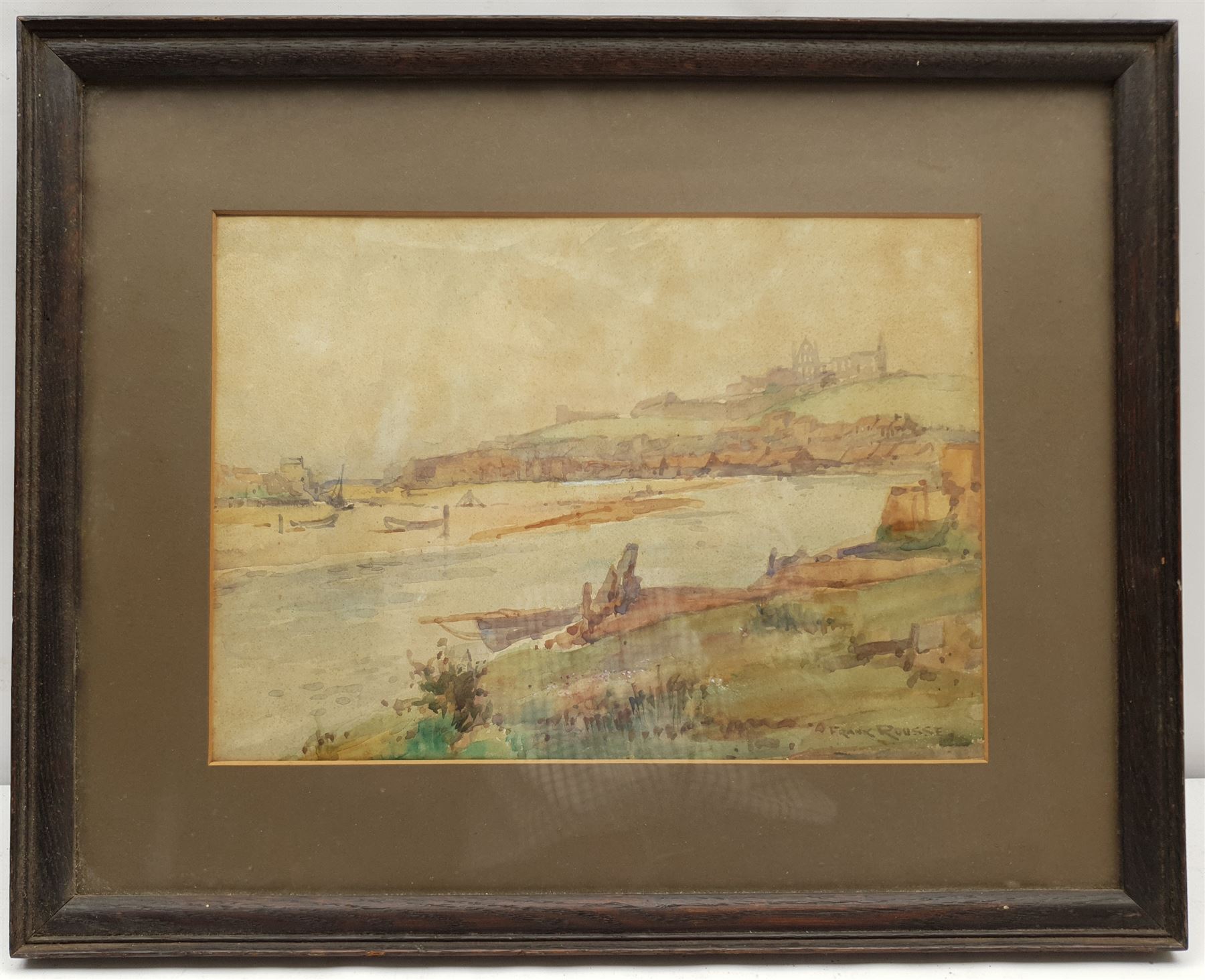 Frank Rousse (British fl.1897-1917): Whitby from Divinity Flat, watercolour signed 24cm x 33cm