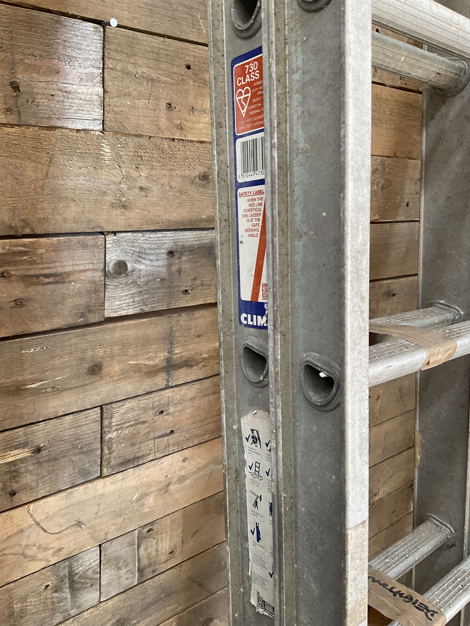 Clima pair of aluminium step ladders, 3.1m - 5.6m