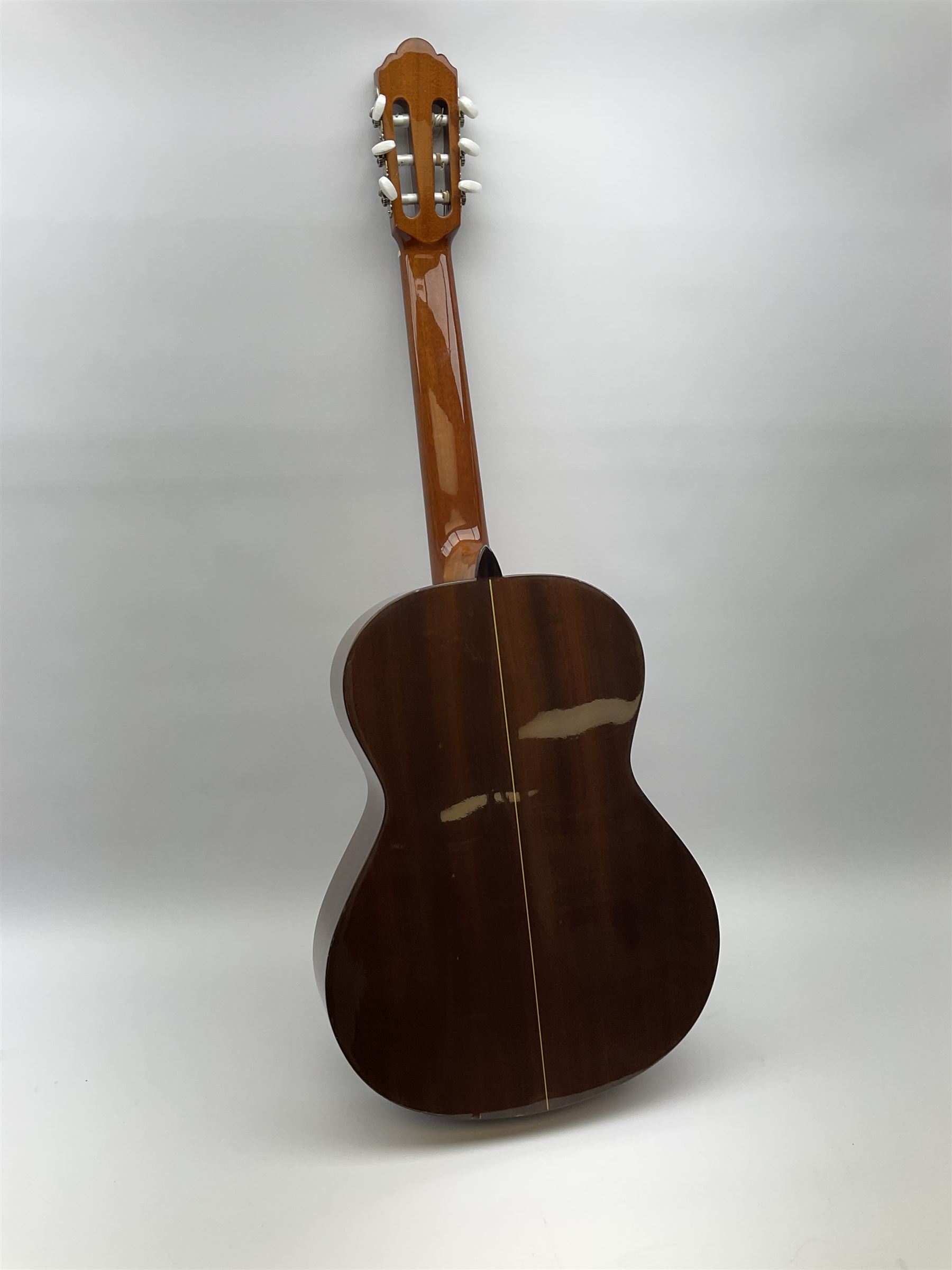 Alhambra Muro De Alcoy Spanish acoustic guitar No.47045807 with mahogany back and sides and spruce top L101cm, in carrying case with Seiko metronome and Chromatic Tuner
