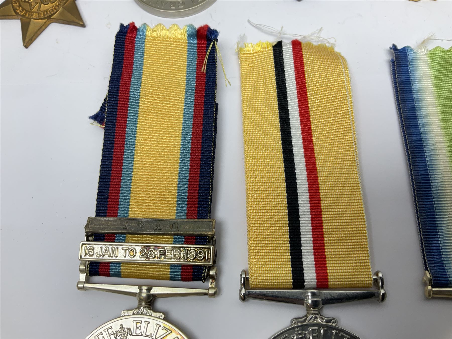 Twelve copy medals including for Operational Service, Gulf Medal, South Atlantic Medal, Iraq Medal, General Service Medal, Air Crew Europe Star, RMS Carpathia etc; all with ribbons (12)
