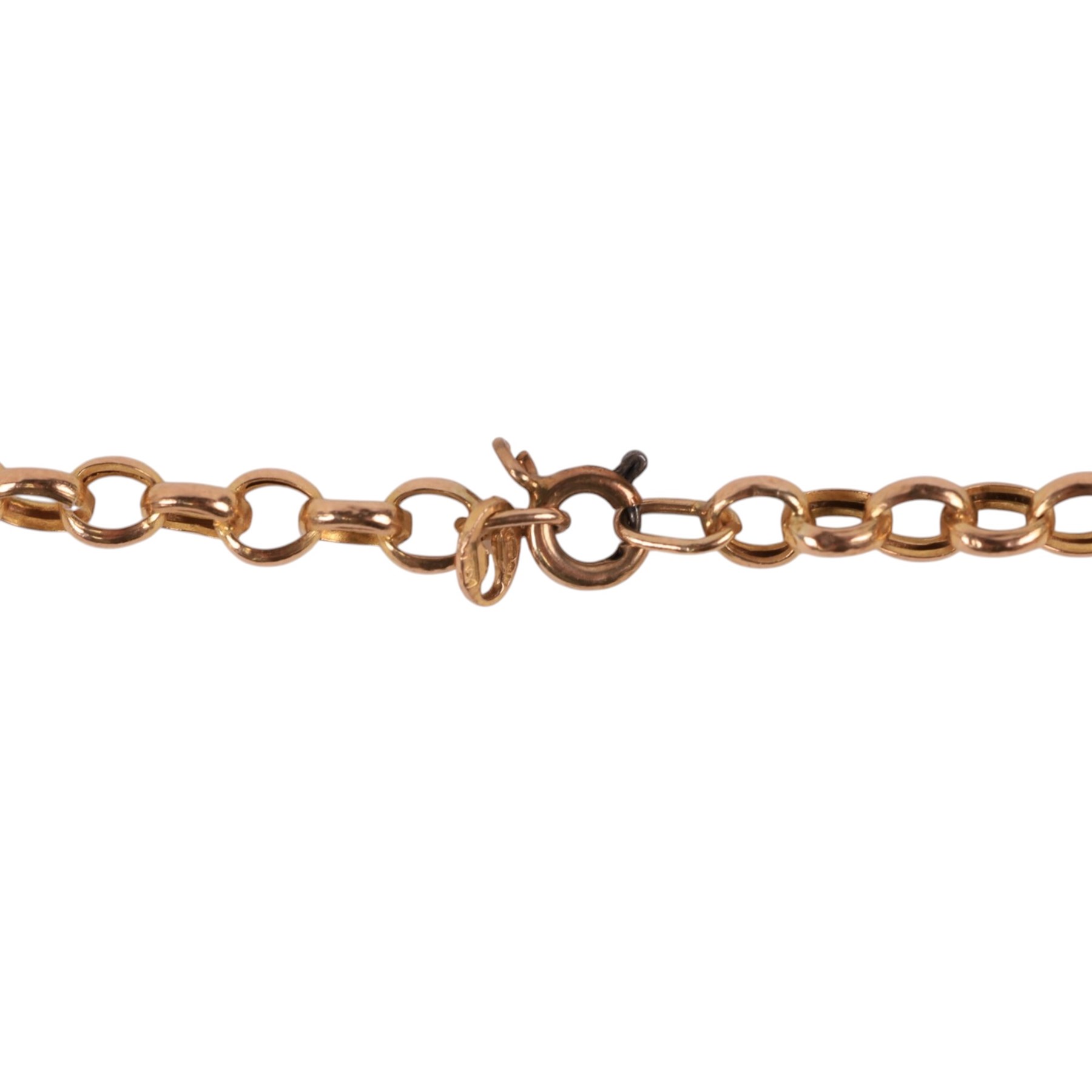 9ct gold belcher link chain necklace, hallmarked