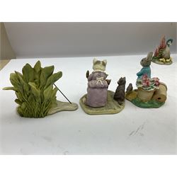 Border Fine Arts Beatrix Potter figures, to include Tableau no. 669814, The Tale of Ginger and Pickles no.A0460, Peter Rabbit in the Garden 739499, Mr Jeremy Fisher A0621, Tabitha Twitchit Brushing Kittens A0625, many with original boxes  