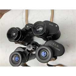 Eight cased pairs of binoculars, to include Noctovist Mk II 8x30, Prinz 8x30, Steiner Bayreuth 8x30, Springfield H.F.P 8x26 etc
