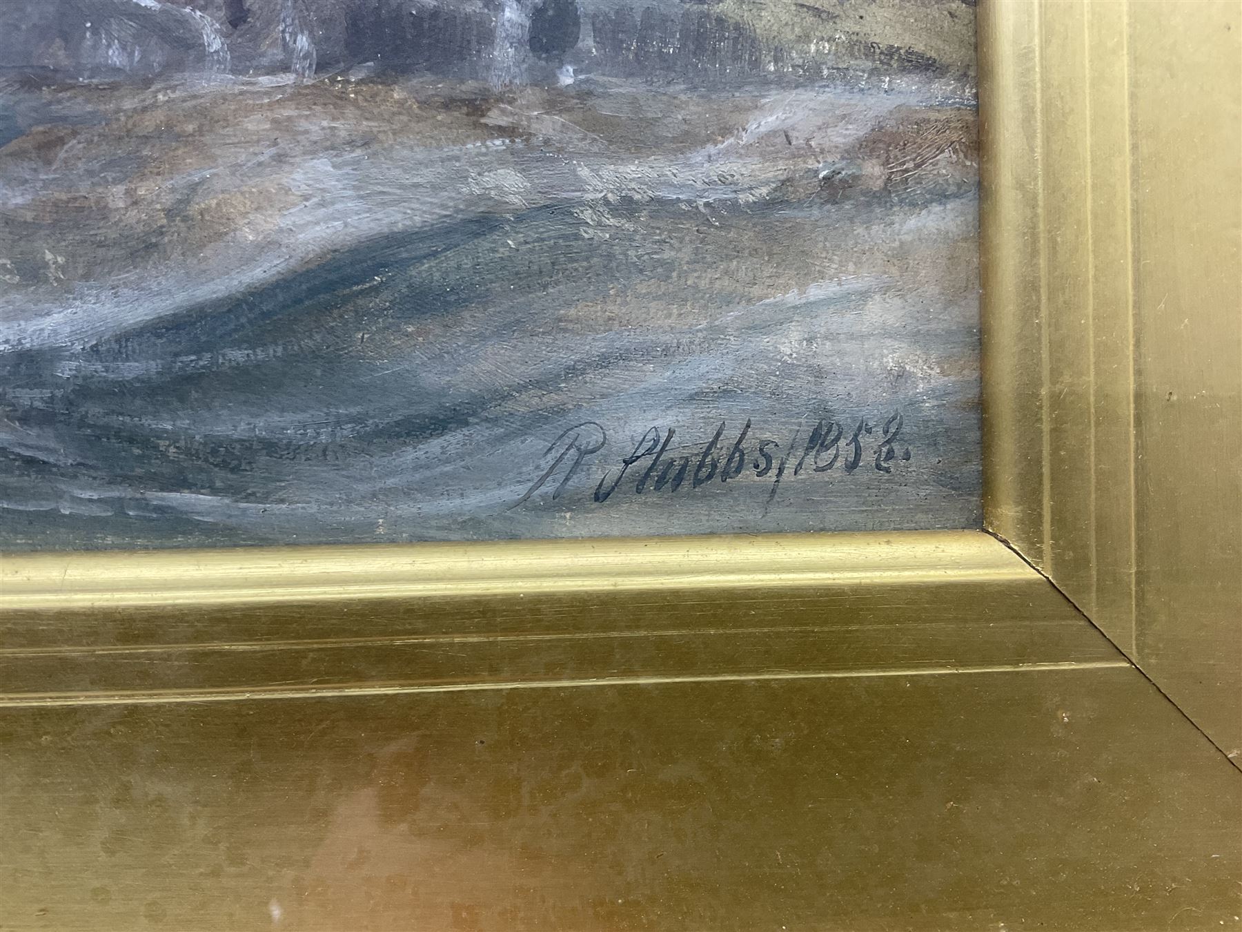 Ralph Reuben Stubbs (British 1824-1879): Shipping off the Coast, oil on canvas signed and dated 1858, 25cm x 40cm 
Provenance: from The Bell Hotel, Driffield