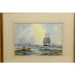  Edward H Simpson (British 1901-1989): Ships Leaving Whitby, watercolour unsigned 20cm x 30cm  